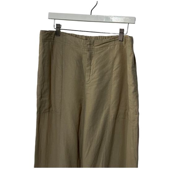 NIC+ZOE COMPANY WOMENS SIZE 14 RUMBA LINEN BLEND WIDE-LEG PANTS BROWN NEW - Picture 8 of 16